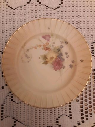 1880s Royal Worcester Handpainted Floral Cabinet Plate 7 " W/artist Mark 