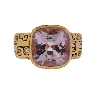 Alex Sepkus 5.  23ct Morganite Diamond 18k Gold Ring