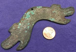 Ancient China Chinese Bronze Zhou Dynasty Warring States Tiger Head Coin