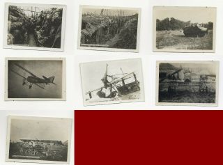 7 Diff Ww1 French Photographs War Planes Trench Troops 195