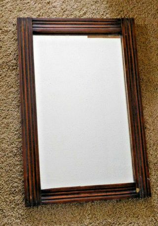 Vintage Wood Framed Glass Mirror Shabby Cottage,  Country Decor 15x23 Frees&h