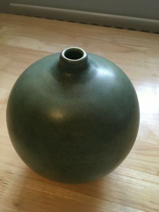 Vintage Japanese Ceramic Vase - Minimal Aesthetic In Green - Flowers / Plants