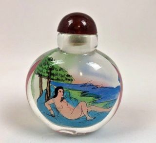 Chinese Opium Bottle Nude Naked Sexy Women Female Beauty Reverse Painted 1