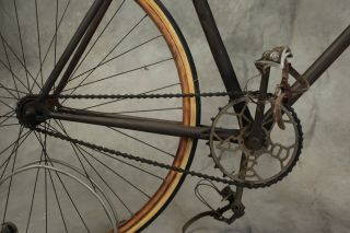 Rare Antique 6 Day track bike 1910.  1930 vintage racing bicycle wooden rims 3