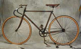 Rare Antique 6 Day track bike 1910.  1930 vintage racing bicycle wooden rims 6