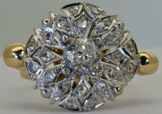 Antique Victorian Memento Mori Skulls 18k Gold&1ct Diamonds Ladies Cluster Ring