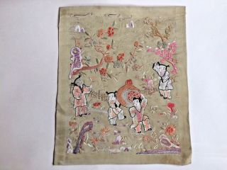 ANTIQUE CHINESE SILK EMBROIDERY PANEL 2