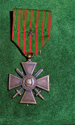 World War I French Croix De Guerre With Ribbon And Bronze Star Device