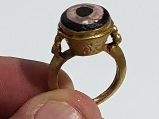 Extremely Rare Ancient Phoenician Ring Exeptional Rare Glass Stone.  10,  0 Gr.  18 Mm