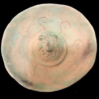 Roman Ancient Bronze Busted Bowl - 200 - 400 Ad (1) Large 20.  5 Cm Wide
