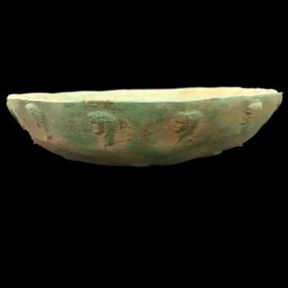 ROMAN ANCIENT BRONZE BUSTED BOWL - 200 - 400 AD (1) LARGE 20.  5 Cm WIDE 2