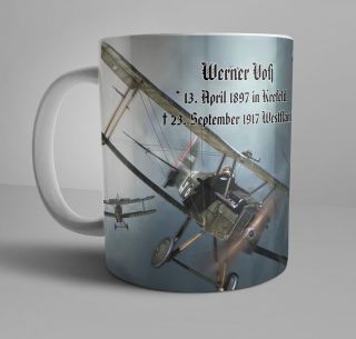 Wwi German Patriotic Mug Werner Voss Ww1 Flying Ace Pour Le Merite Jasta10