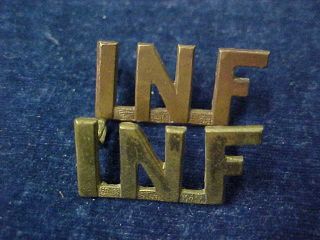 Orig Ww1 Metal Shoulder Titles " Inf " Canadian Infantry