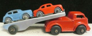 Vintage Barclay Toy No.  44 Single Deck Transport Set With 2 Cars Shape