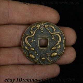Folk Yi Ben Wan Li China Tong Qian Money Currency Bronze Cash Copper Coin Statue