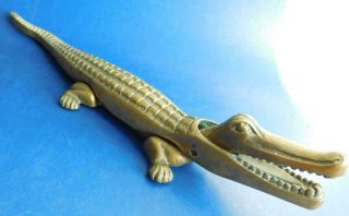 Classic Mid Century Solid Brass Crocodile Nut Crackers Alligator Nutcrackers