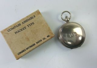 Ww2 Pocket Nickle Compass Longines - Wittnauer,  Example