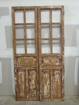 Antique Pair Old Doors - Primitive - Rustic - 48x93 - - Barn Door - Very Tall - Large - Wow