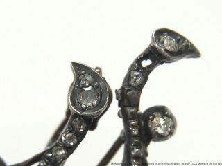 Rare 1850s Stomacher Pin 4.  50ctw Old Cut Diamond 14k Gold Pearl Huge Pendant 9