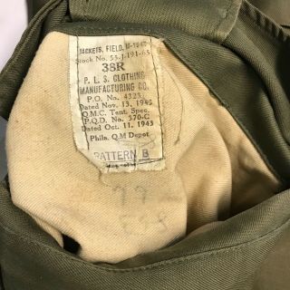 WWII 1943 Dated M - 1943 Field Jacket,  38R 3
