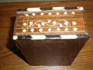 Anglo - Indian Bone and Ebony Inlaid Box with cross banding - Early 20th Century 4