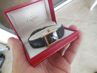 Vintage Must De Cartier Tank Hand Wind Vermeil Argent Swiss Made 925 Watch,  Box