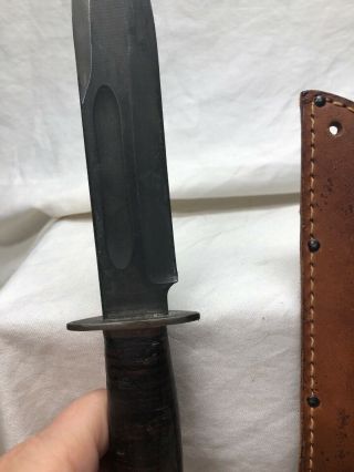 WW 2 US RH PAL 36 COMBAT KNIFE WITH PARKERIZED BLADE AND SHEATH 7