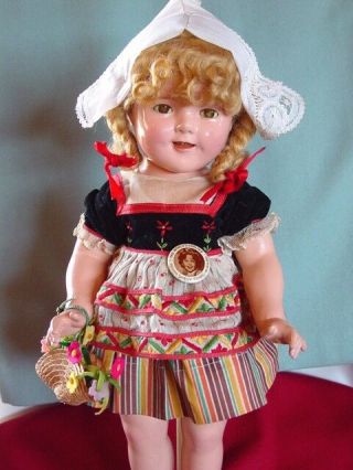 IDEAL VINTAGE COMPOSITION IDEAL GINGER SHIRLEY TEMPLE DOLL PAIR RARE COSTUME 9