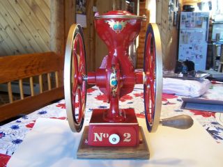 Antique Coles 2 Coffee Grinder Mill.  " Fully Restored & Extremely Rare "