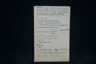 Ww1 Canadian Cef Field Service Post Card 1915 Dated