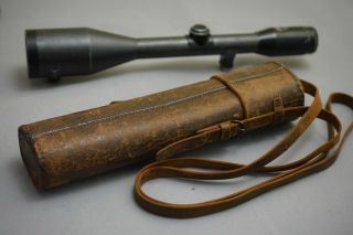 Wwii Ww2 German K98 Rifle Sniper Scope Carry Brown Case W/ A.  K.  Strap
