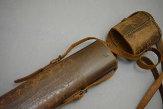 WWII WW2 German K98 Rifle Sniper Scope Carry Brown Case W/ A.  K.  Strap 8