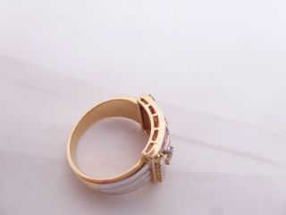 18ct gold ruby diamond ring,  heavy art deco design ring 18k 750 2