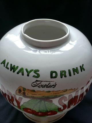 Antique Advertising Fowler ' s Cherry Smash Soda Fountain Syrup Dispenser 8