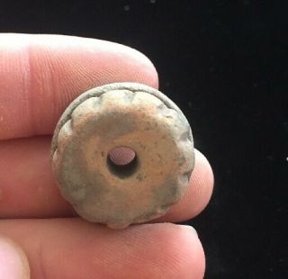 Mayan Pottery Effigy Bead Pre - Columbian Ancient Archaic Olmec Toltec H6