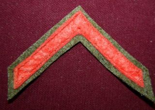 Wwi Ww1 U.  S.  Army Honorable Discharge Chevron Red Wool Felt On Od Wool