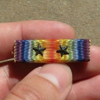 Ww1 Us Army Military World War Victory Medal Ribbon Bar W/ Stars