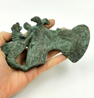 Ancient Near Eastern Ca.  200 Bc Bronze Zoomoprhic Ritual Axe - Rare R387