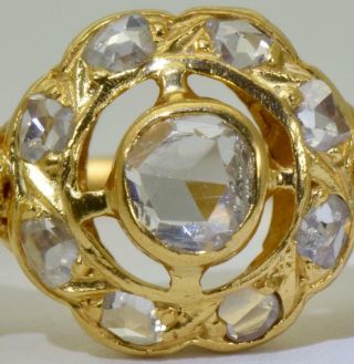 Antique Victorian 14k Gold&rose Cut Diamond Memento Mori Skull Ladies Ring.  Rare