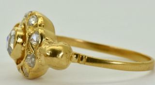 Antique Victorian 14k Gold&Rose Cut Diamond Memento Mori Skull ladies ring.  RARE 5