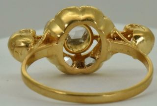 Antique Victorian 14k Gold&Rose Cut Diamond Memento Mori Skull ladies ring.  RARE 6