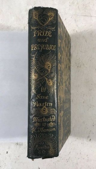 Pride And Prejudice Jane Austen Antique Gilt Decorated Cover & Spine Peacock 10