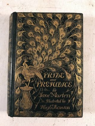 Pride And Prejudice Jane Austen Antique Gilt Decorated Cover & Spine Peacock 2