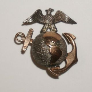 Usmc Eagle Globe & Anchor Ega Officer Collar Badge 10k Gold Pre Wwii M3094