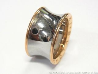 Bulgari 18k Rose Gold Steel Ring Anish Kapoor Fashion Ultra Wide Band 8 2