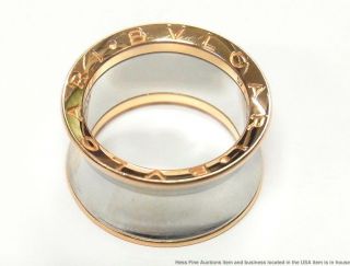 Bulgari 18k Rose Gold Steel Ring Anish Kapoor Fashion Ultra Wide Band 8 5