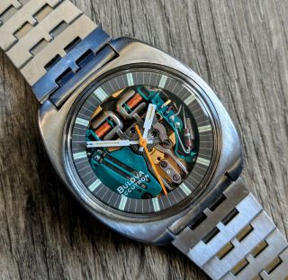 Vintage M9 Bulova Accutron " Spaceview T " S/s Watch,  Cal 214 - Battery