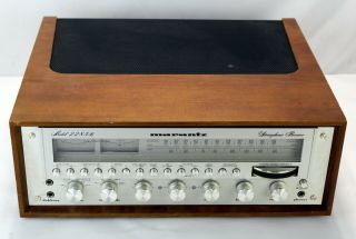 Vintage Marantz 2285b Stereophonic Receiver Silver Face In Wood Case - Japan