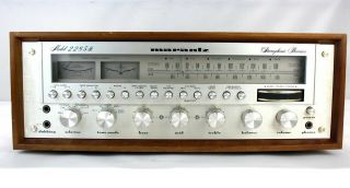 Vintage Marantz 2285B Stereophonic Receiver Silver Face in Wood Case - Japan 2