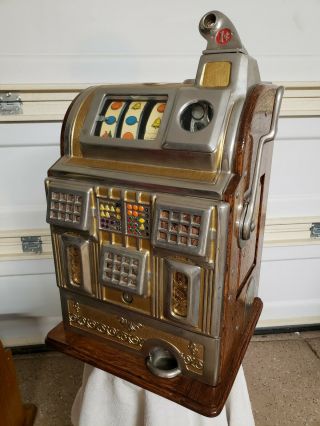 Antique Jennings Gold Award Slot Machine Vintage Penny One Cent